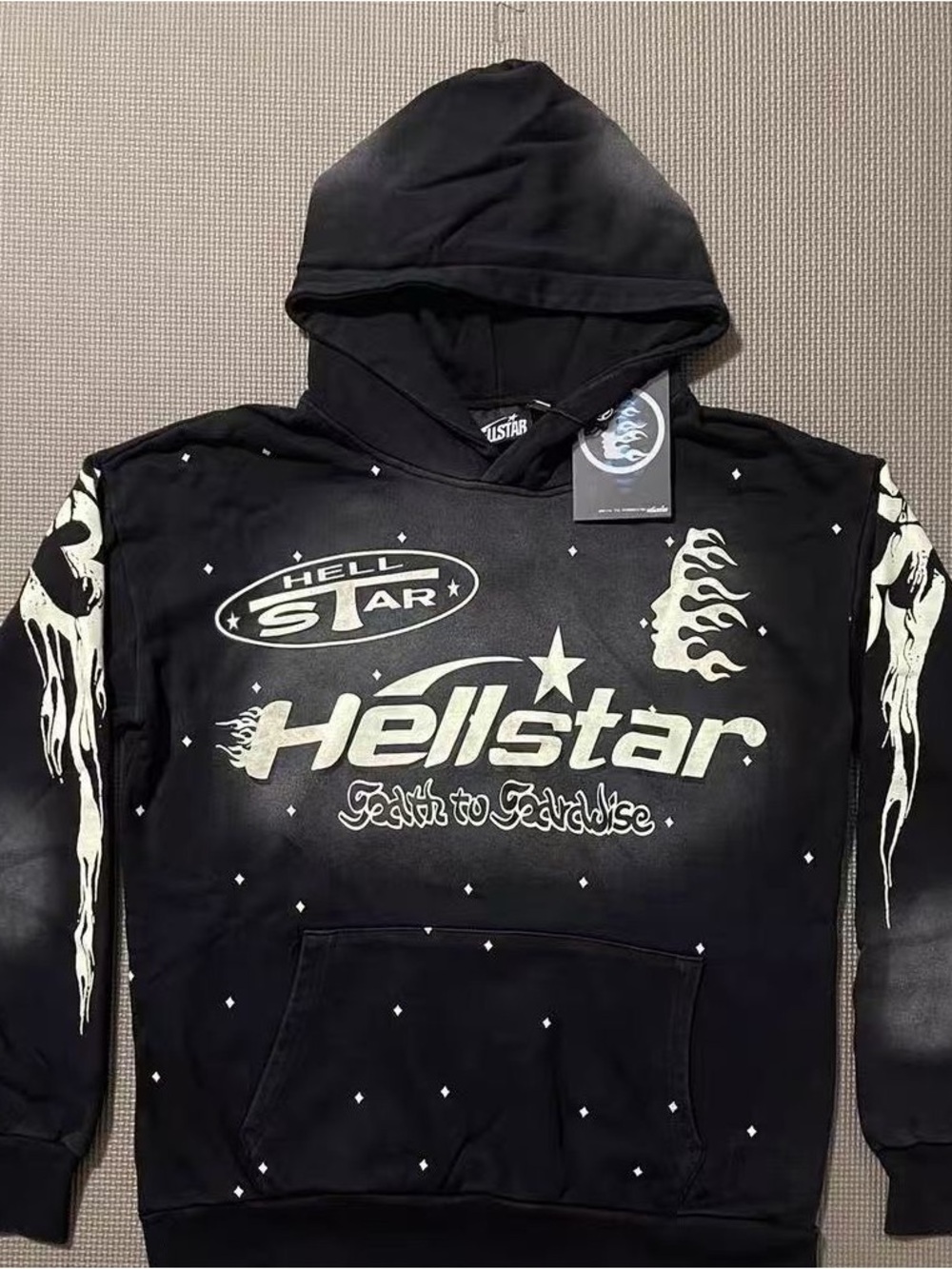 Hellstar Black Graphic Crewneck Hoodie